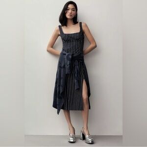 Anthropologie Navy and White Striped Dress